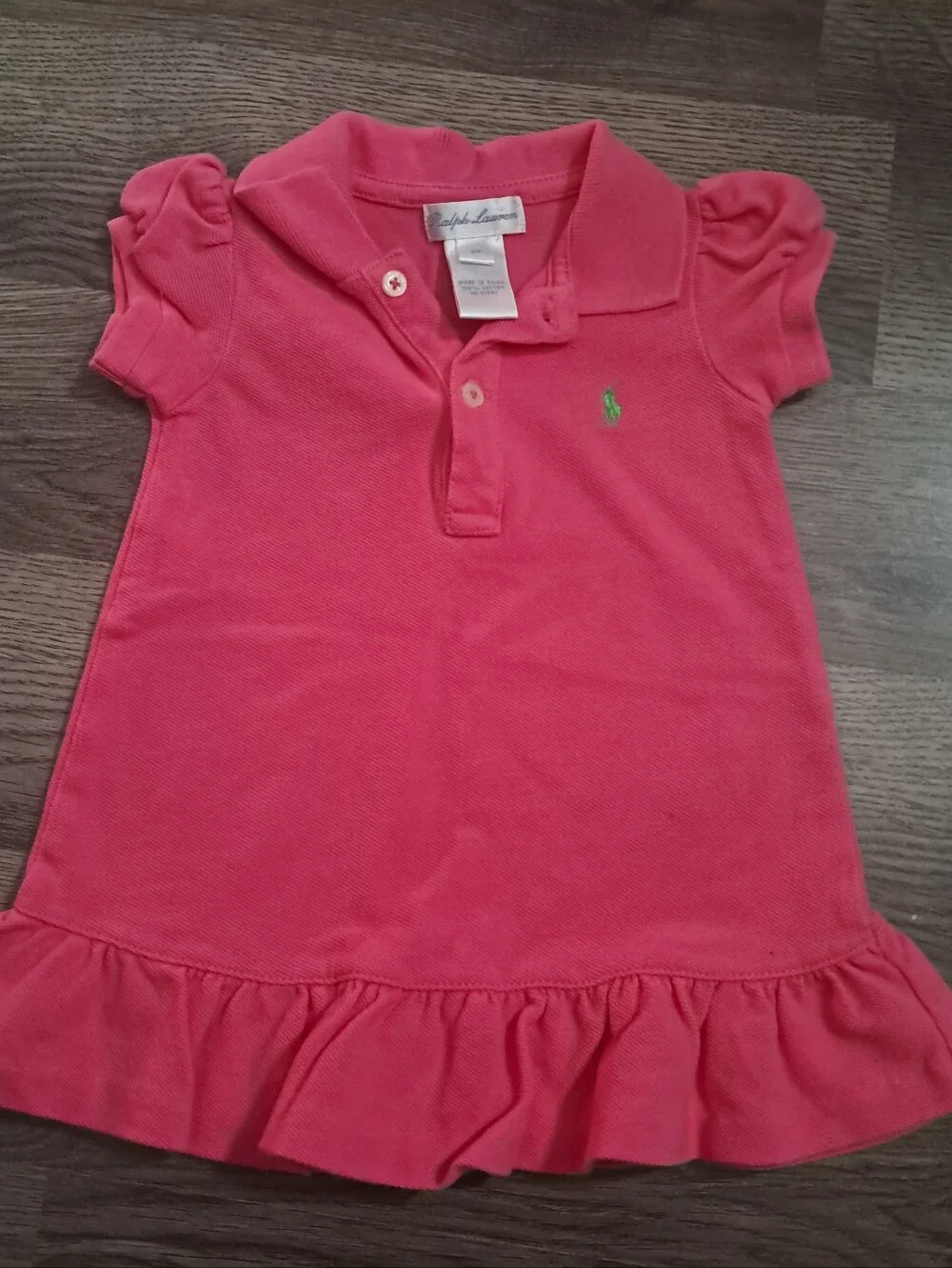 Ralph Lauren Baby Pink Polo Dress Size 6 Months